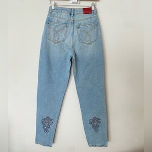 Fiorucci Tara Taper Jeans with Crystal Angels 👼 Size 27